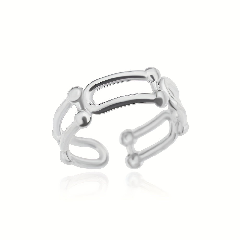 Normcore U To U Golden Cuff Ring 18k Plated Stainless Steel
