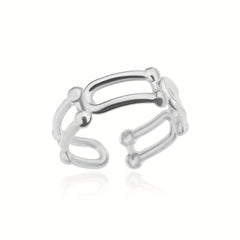 Normcore U To U Golden Cuff Ring 18k Plated Stainless Steel