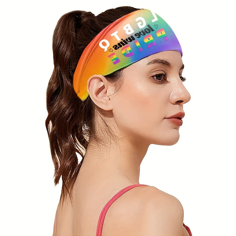 Rainbow Elastic Sports Headband for Women