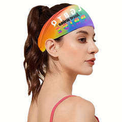 Rainbow Elastic Sports Headband for Women