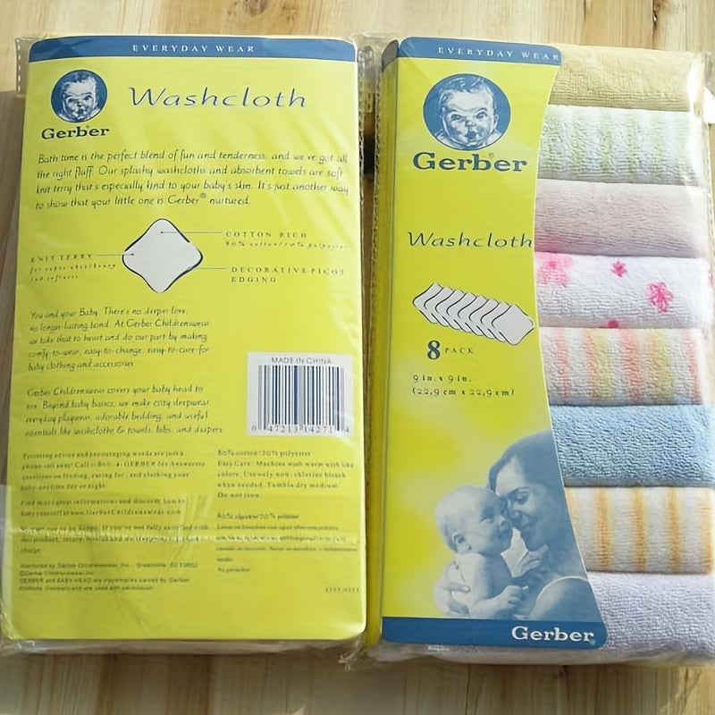 Infant Square Towel Bib Handkerchief Baby Washcloth Eight Bath Towels