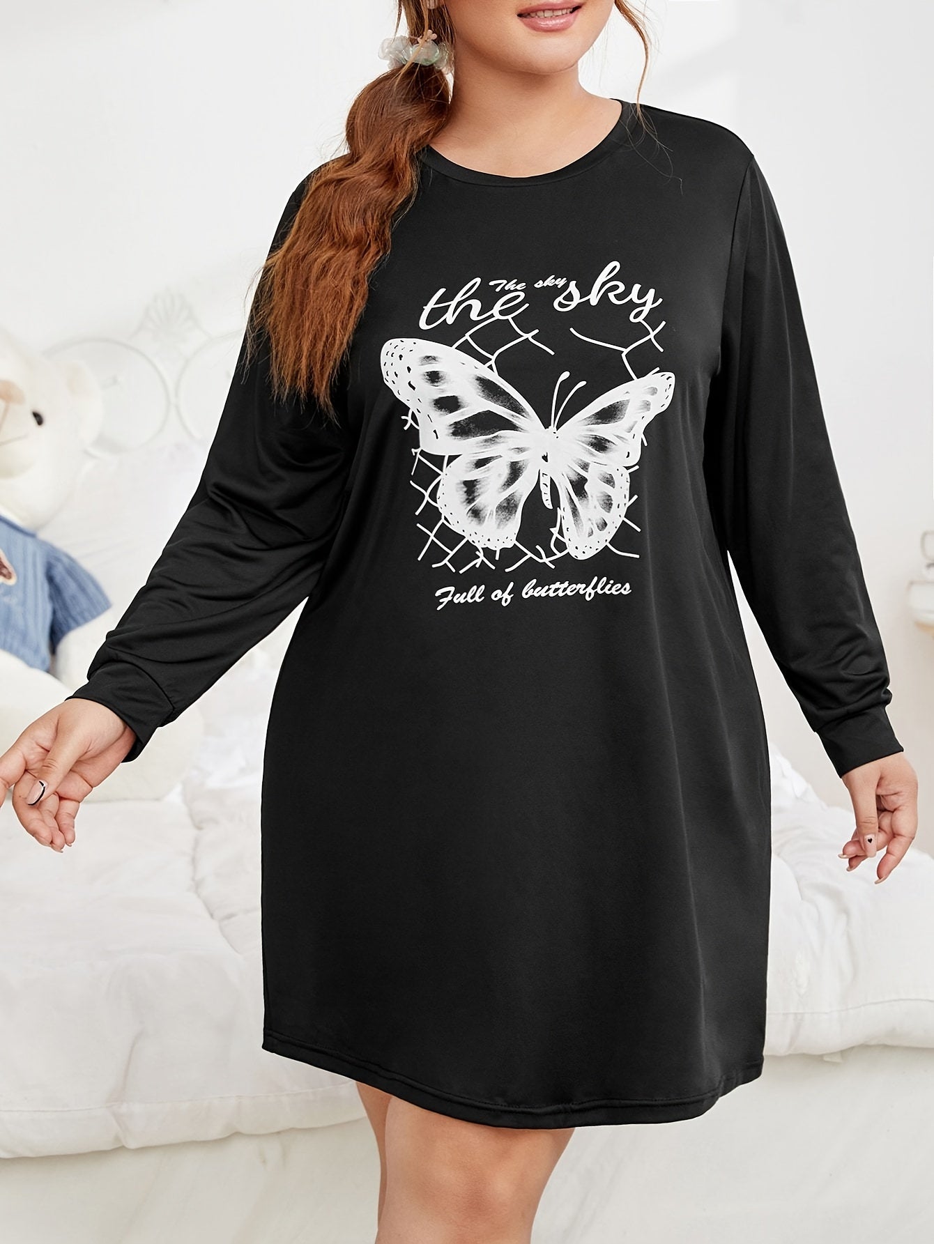  Butterfly Graphic Sleep Dress