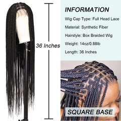 44 Cm Lace Front Box Braided Wigs Knotless Cornrow Braids Wig