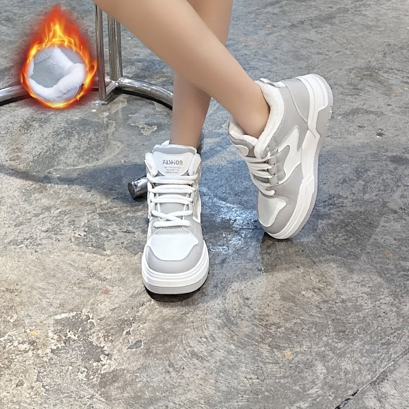 Plush Lined Thermal Running Shoes Wear Resistance Non Slip Sneakers