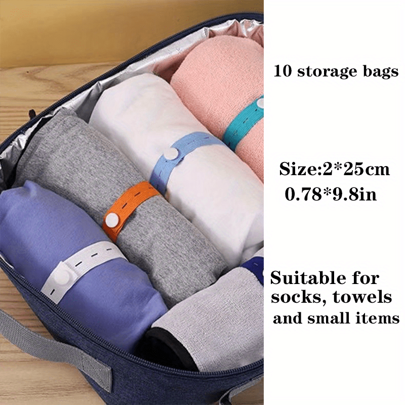 10pcs Polyester Clothing Storage Elastic Bands
