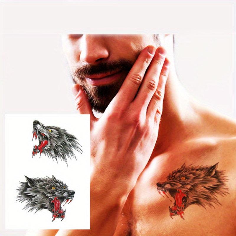 Flower Snake Lion Wolf Tattoo Sticker