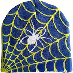 Hip Hop Spider Jacquard Beanie Gothic Unisex Skull Cap Y2K