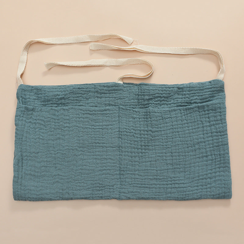 Double Layer Cotton Baby Bedside Storage Bag Two Pockets Stroller Hanging Bag