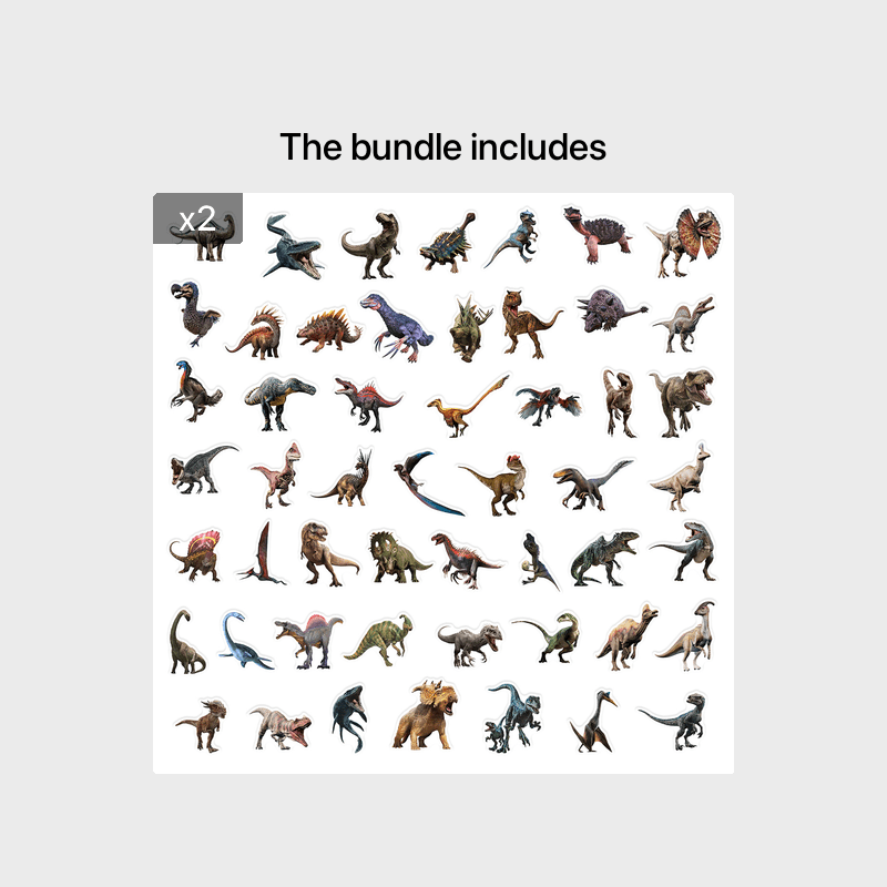 Dinosaur Doodle Stickers 50pcs Waterproof Decals for Laptop Water Bottles Helmet
