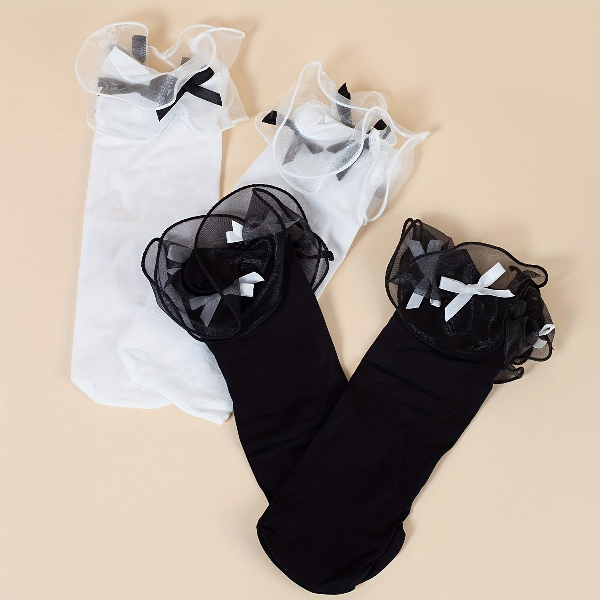 Lace Stitching Mid Tube Socks Women's Stockings