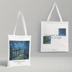 Classic Painting Printed Large Capacity Canvas Tote Bag