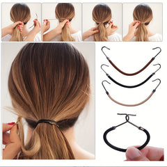 5 Pcs Elastic Hair Hook Ponytail Holder Rubber Band for Women Girls