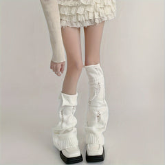 Ripped Leg Warmers Warm Y2K All match Socks Women's Stockings