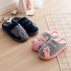 Cartoon Cat Memory Foam Slippers, Cozy Unisex Indoor House Shoes