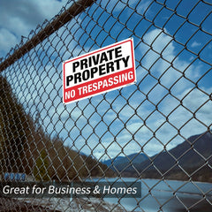 2pcs Private No Trespassing Sign Metal Rust Aluminum 10x7 Inch