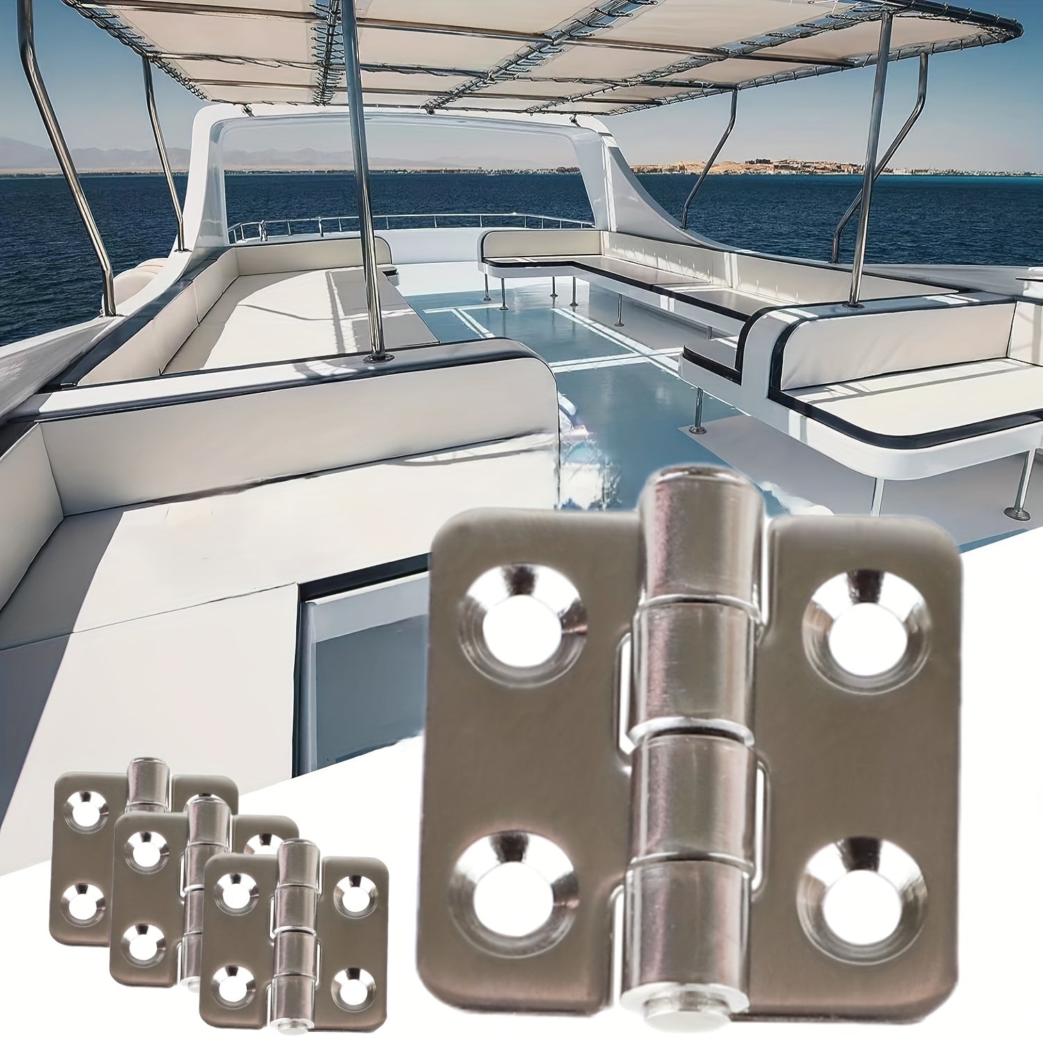 4pcs 304 Stainless Steel 4 Holes Hinge For Marine Boat