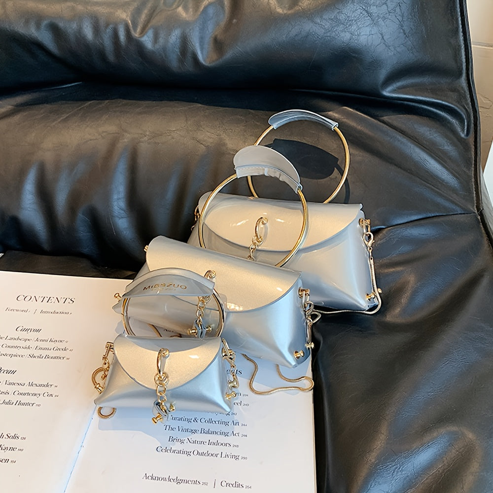 Solid Evening Bag Top Ring Clutch Purse Women's Dinner Banquet Party Hand