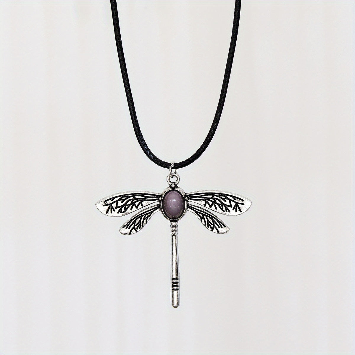 Dragonfly Gemstone Pendant Necklace Boho Women's Necklace