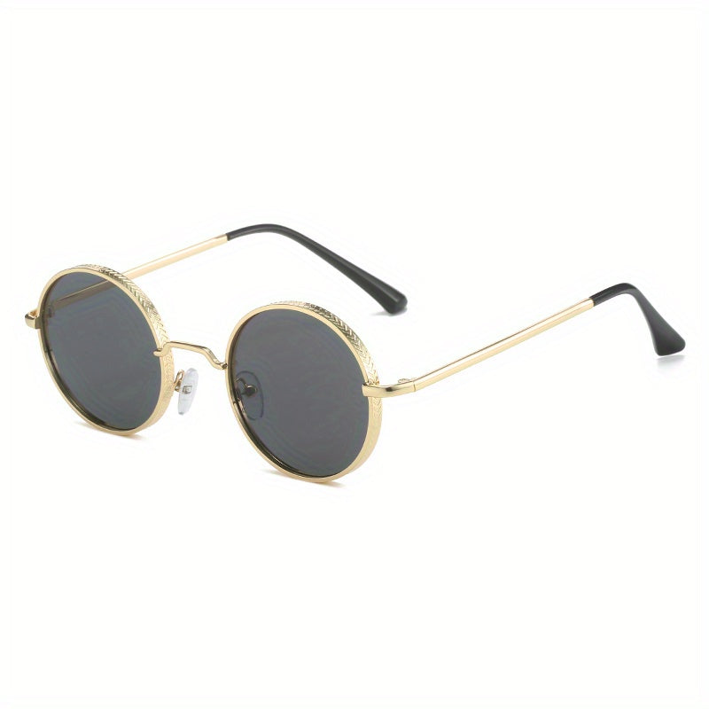 Round Metal Sunglasses for Women Men Anti Glare UV400