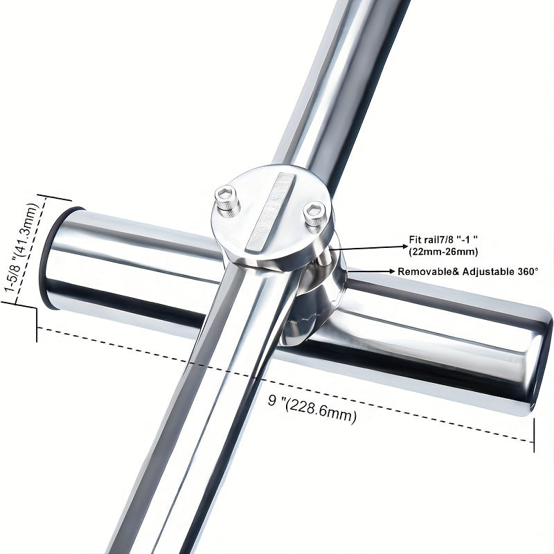 1pc Stainless Steel Rod Holder Clamp On 7 8 1 Rail For Marine Boat Fishing