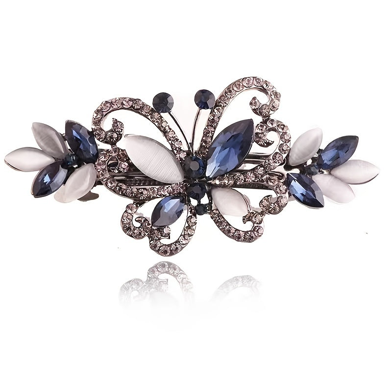 Butterfly Hair Crystal Barrette Clip for Girls Women