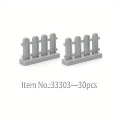 30pcs Building Block Scenes Fence Handrail Pen Railing Compatible Parts Model