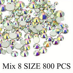 800pcs Round Nail Art Flat Backs Acrylic Rhinestones