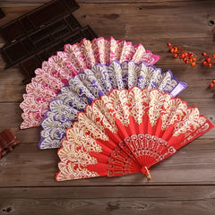 Chinese Style Pattern Folding Fan Handheld Fan Dance Cloth Fan