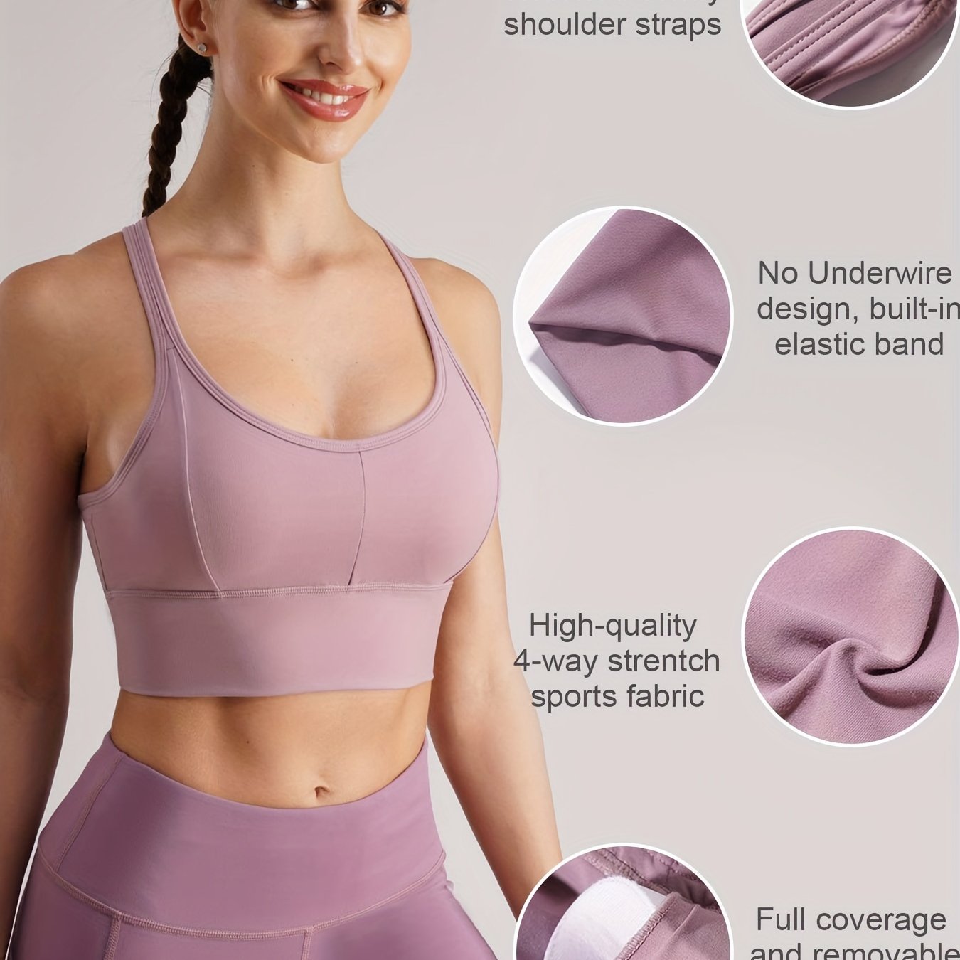 Comfy Racerback Sports Bra High Impact Workout Bra