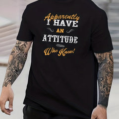 Attitude Print Men's Graphic Crew Neck Active T shirt