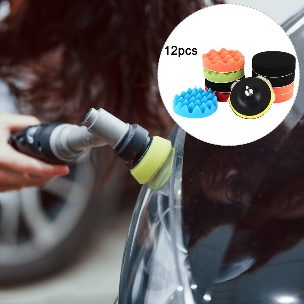 12pcs 12.7cm Detail Polishing Pads Set Sponge Polishing Waxing Buffing Pads Kit