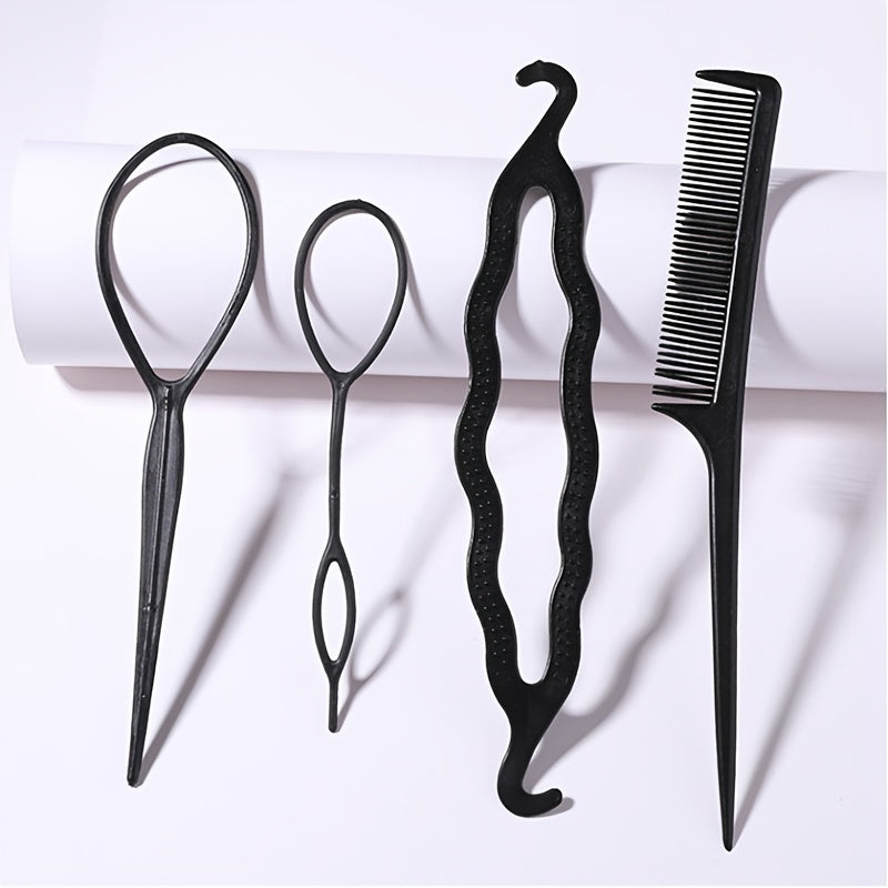 Hair Styling Set Comb Loop Braid Accessories Ponytail Maker Hairpin DIY Tools