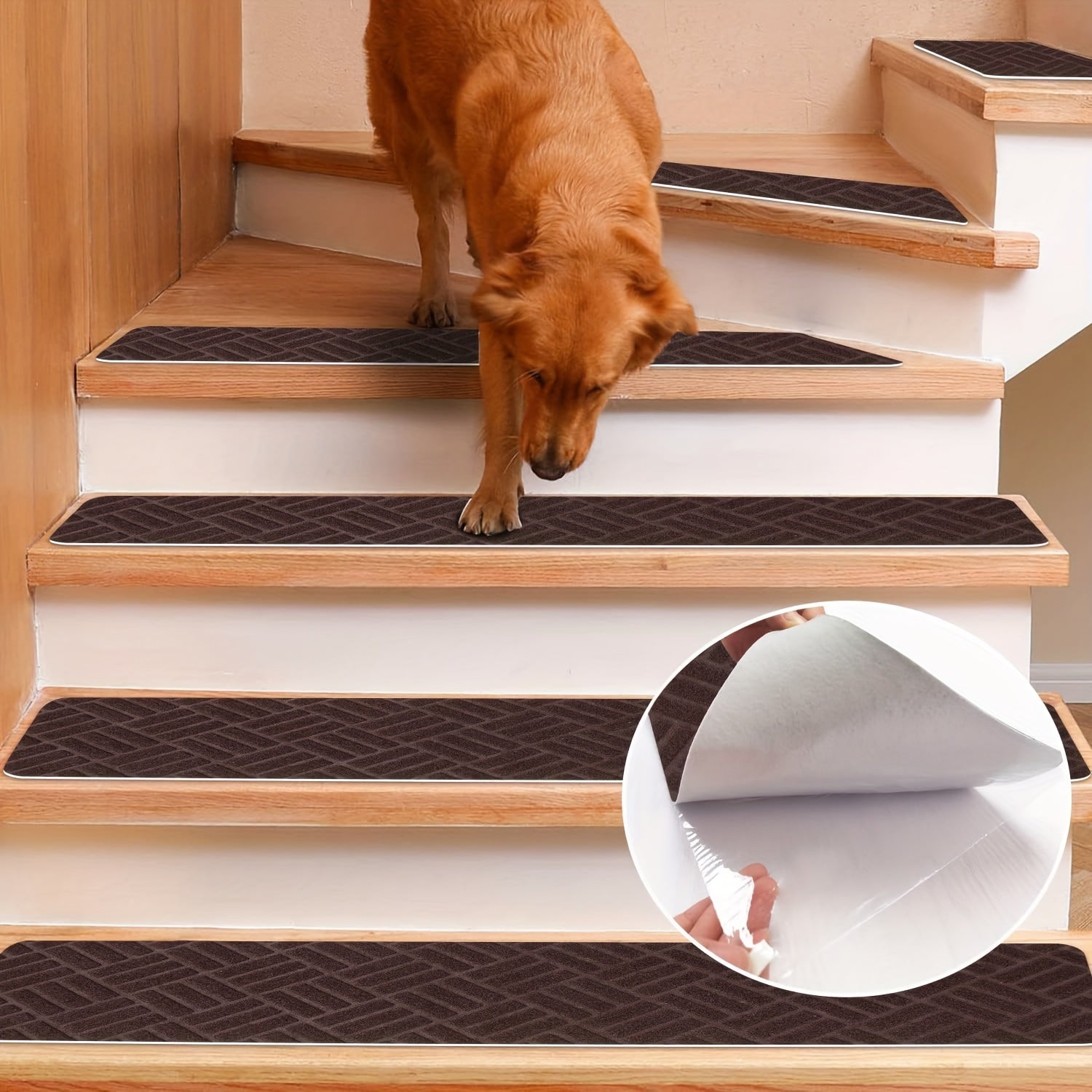 15pcs Carpet Stair Treads Non Slip With Self Adhesive 76 X 20 Reusable