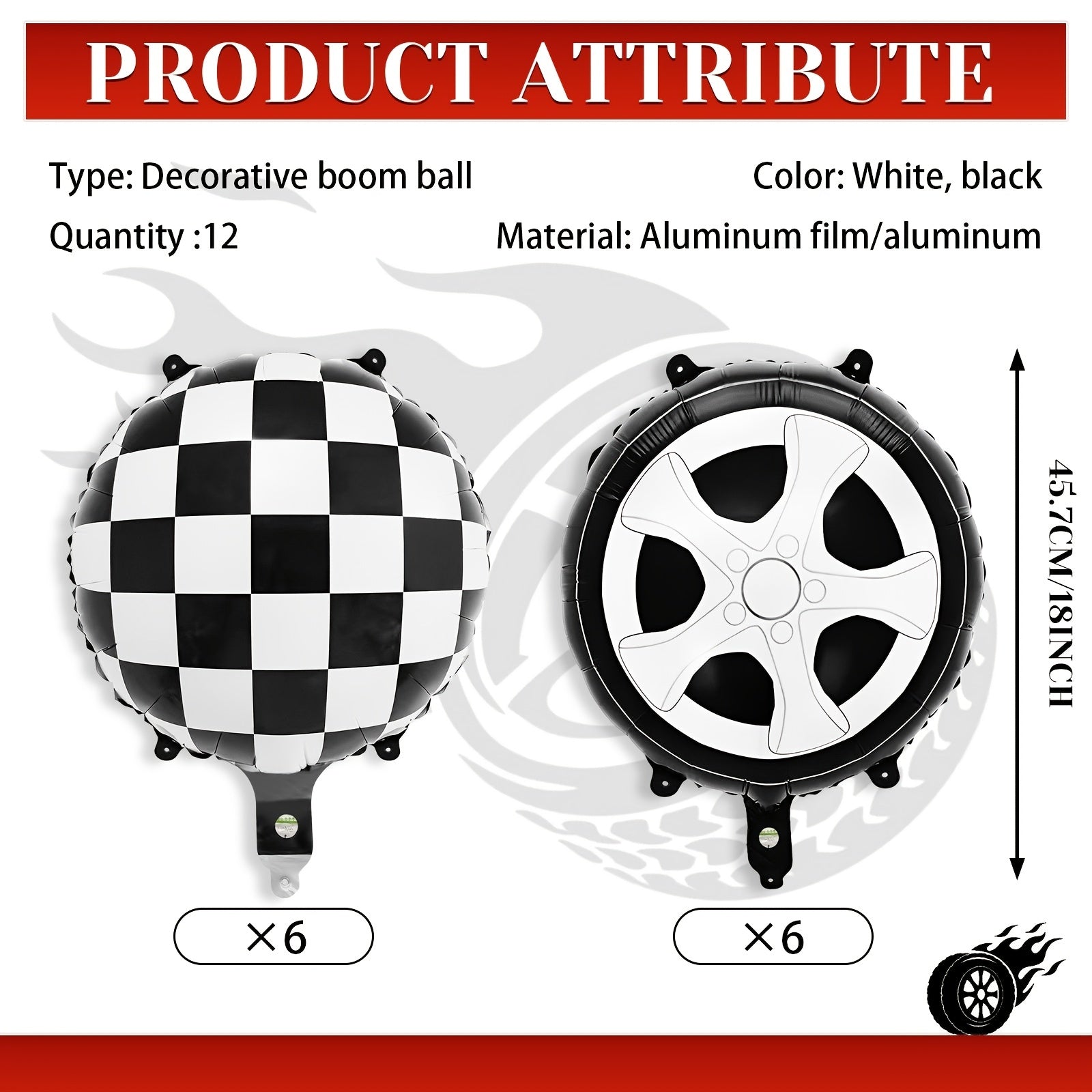 12pcs Race Car Birthday Party Supplies Balloons Set