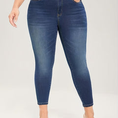  Button Fly Slim Fit High Stretch Jeans With Pockets