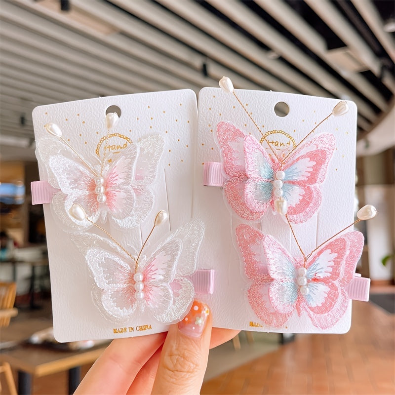 2pcs Butterfly Style Hair Clip Vintage Sweet Barrette Hair Accessories