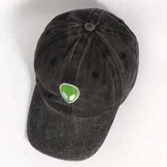 Alien Embroidery Unisex Baseball Cap Distressed Gray Dad Hat