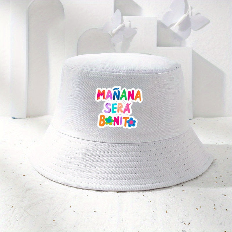 Candy Bucket Hat Letter Print Casual Basin Hat Unisex Lightweight Fisherman Cap