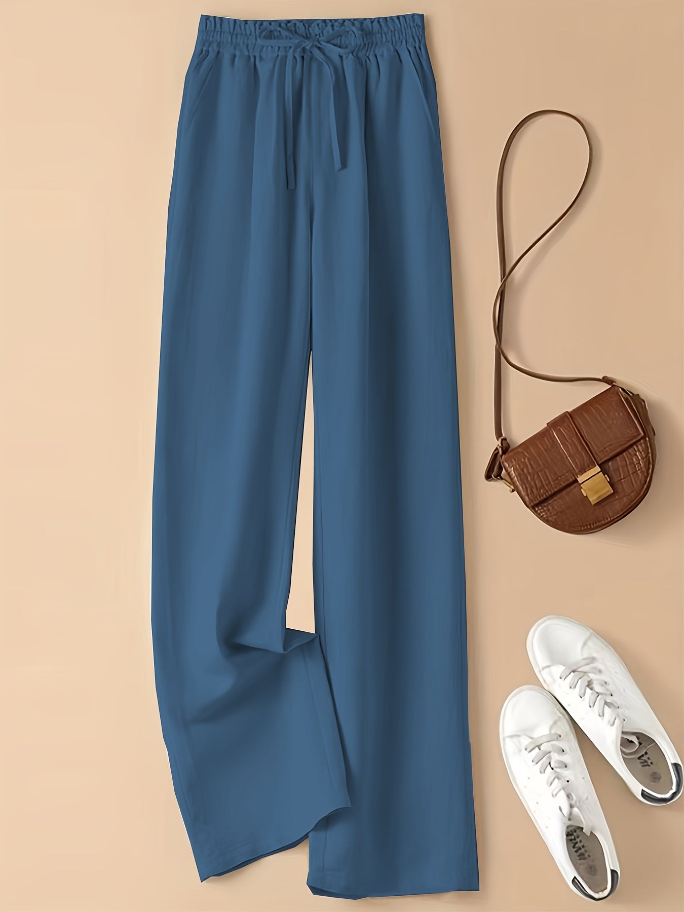 Wide Leg Elastic Waist Pants for Women