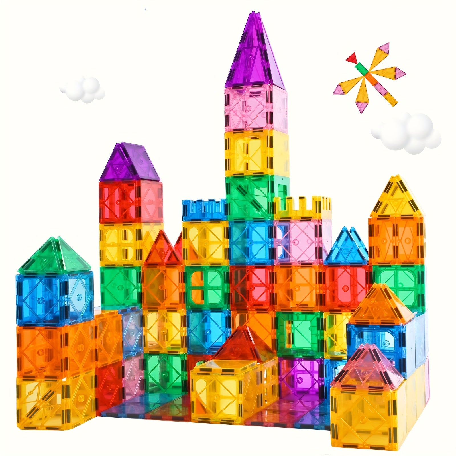 Magnetic Building Blocks Tiles Set for Kids 79pcs Construction Educational Toys