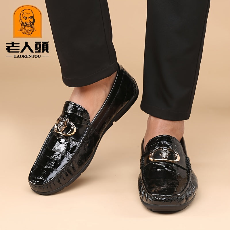 LAORENTOU Men's Leather Anti-skid Slip On Loafer Shoes