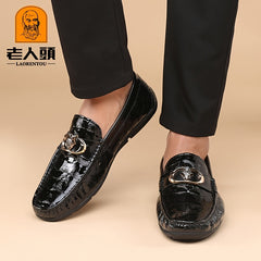 LAORENTOU Men's Leather Anti-skid Slip On Loafer Shoes