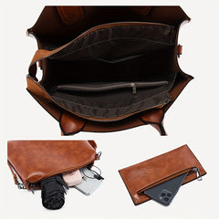 Vintage Tote Bag Set Faux Leather Handbags Crossbody Bag & Coin Purse