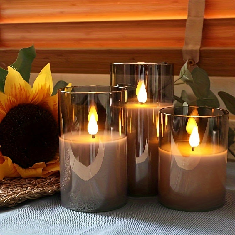 8 Mode Remote Control Gray Electronic Candle Lamp