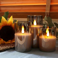 8 Mode Remote Control Gray Electronic Candle Lamp