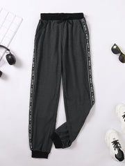 Boys Letter Print Elastic Waist Sports Pants