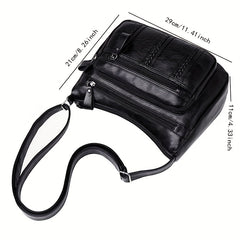 Braided Detail Crossbody Bag PU Shoulder Bag Casual Pocket Purses