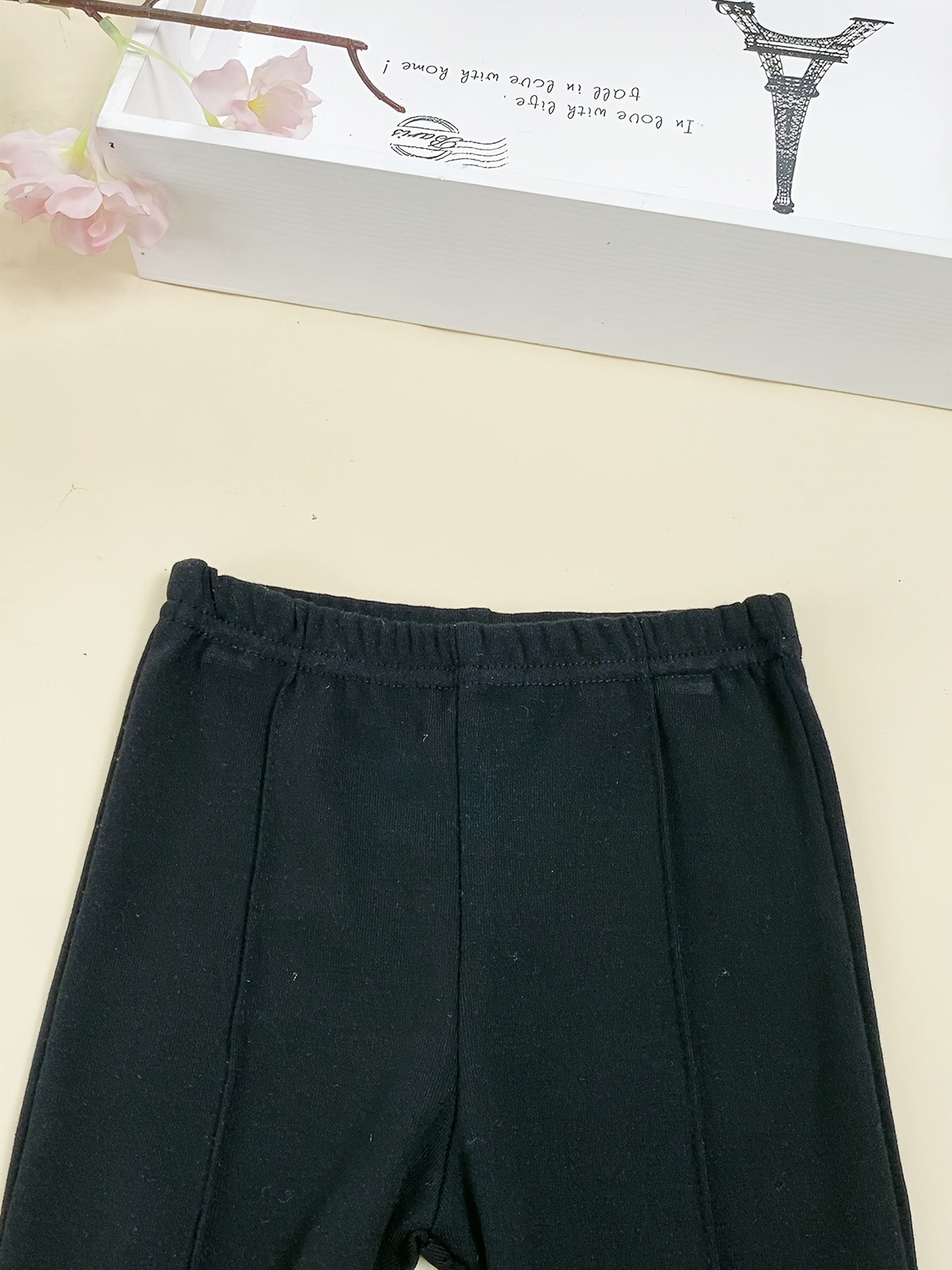 Girl Sweet Bow Flare Pants Soft Stretch Bell Bottom Pants