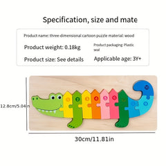 Wooden 3D Puzzles for Infants Age 1-3