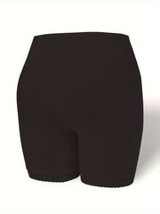  Lace Trim High Waist Safety Shorts